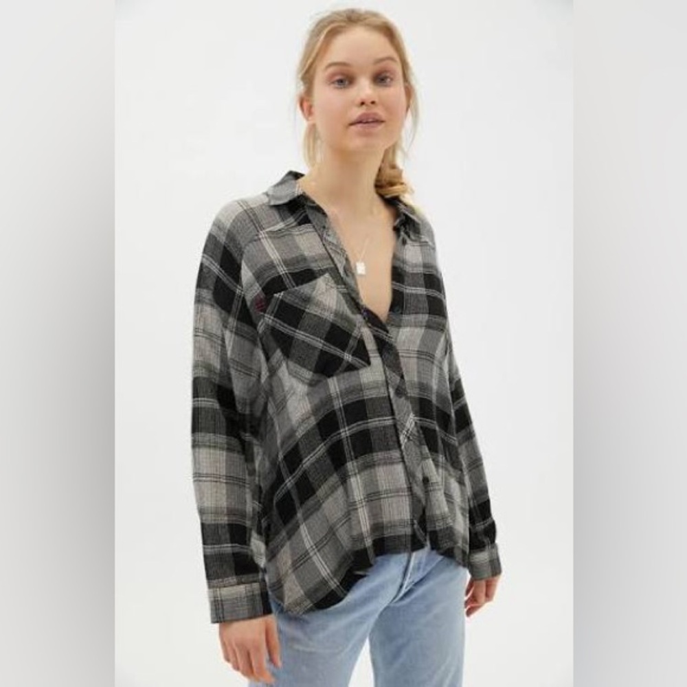 Urban Outfitters BDG Oversized Black & White Flannel